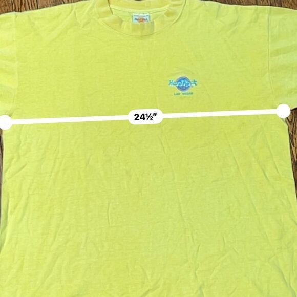 Vintage 1990s Hard Rock Las Vegas Retro Yellow T-Shirt - Picture 5 of 7